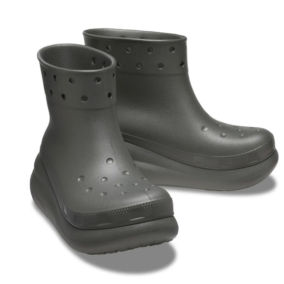NWOB CROCS Crush Rain Ankle Boot Waterproof Platform Size W10 / M8 Olive - Picture 2 of 10